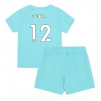 Camiseta Wolves Matheus Cunha #12 Tercera Equipación Replica 2023-24 para niños mangas cortas (+ Pantalones cortos)